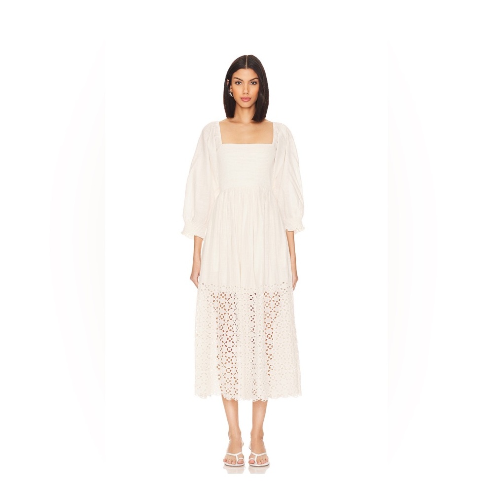 Free People Perfect Storm Midi Dress Tea White XS